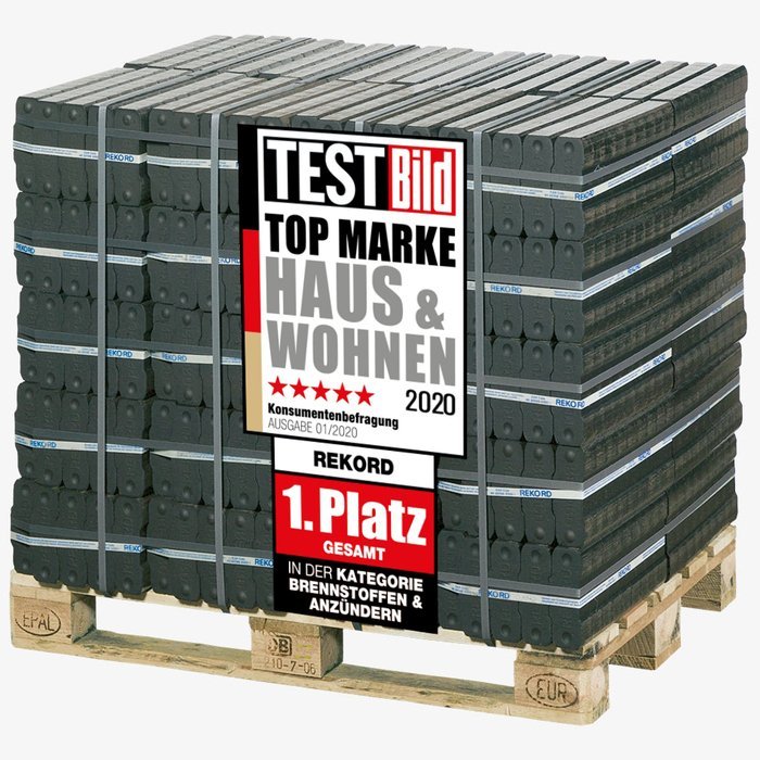 REKORD Braunkohlebriketts als Palette